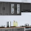 vidaXL Kitchen Wall Cabinet Black Engineered wood, Glass Medium