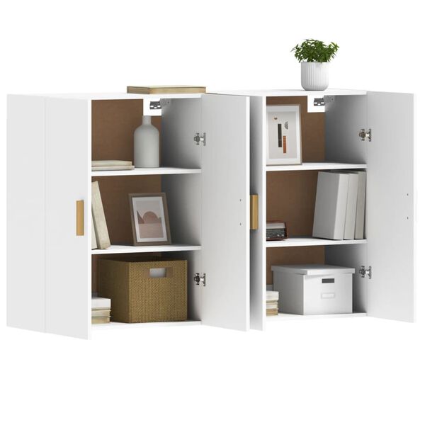 vidaXL Wall Mounted Cabinet Set of 2 White