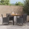 vidaXL Patio Dining Set Set of 4 Black