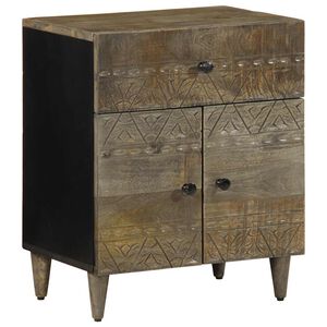 vidaXL Bedside Cabinet Light Grey Solid Mango Wood Medium