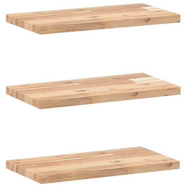 vidaXL Floating Shelves 3 pcs 15.7x7.9x0.8" Untreated Solid Wood Acacia