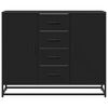 vidaXL Sideboard Black Engineered wood and metal Sideboard Rectangular