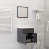 vidaXL Bathroom Furniture Set High gloss grey Engineered wood, acrylic