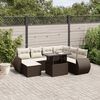 vidaXL Garden Sofa Set Brown, Cream White