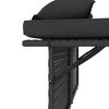 vidaXL Garden Bench Black PE rattan, Powder-Coated Steel, Polyester