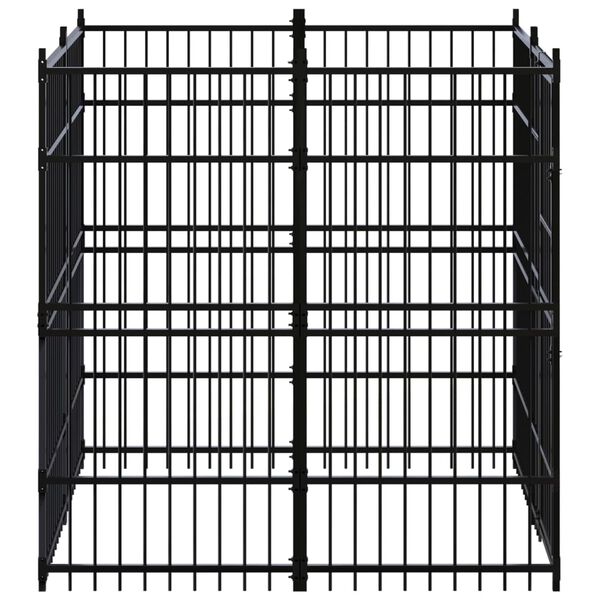 vidaXL Dog Kennel Black Powder-coated steel 39.7 sq ft Durable