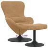 vidaXL Egg Chair with Footstool Brown 24.80 x 28.74 x 35.43 in Velvet