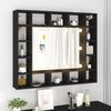 vidaXL Mirror Cabinet Black Engineered wood, acrylic 35.8x5.9x30.1 in