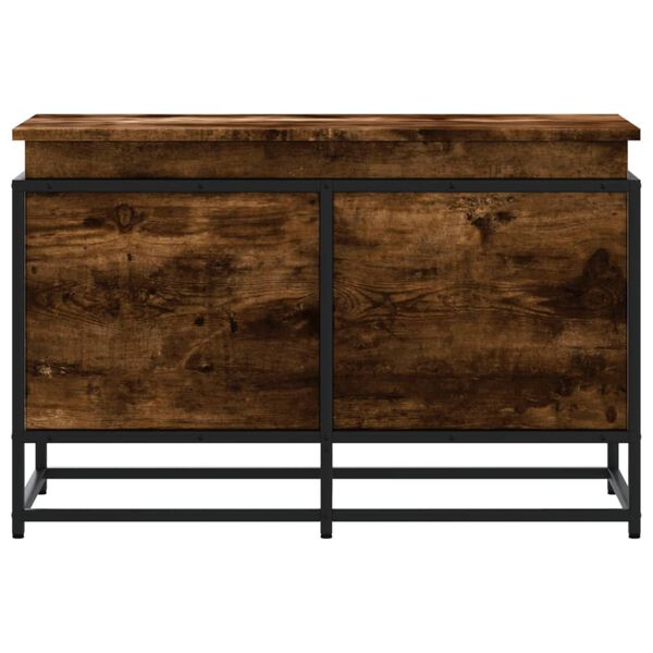 vidaXL Storage Box Smoked oak Engineered wood, metal 31.5x15.7x20.3 in