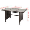 vidaXL Outdoor Dining Set Brown (Rattan) Powder-coated steel frame Large