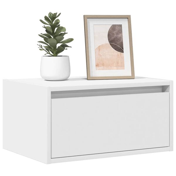 vidaXL Wall-mounted Bedside Cabinet Set of 2 White Engineered wood