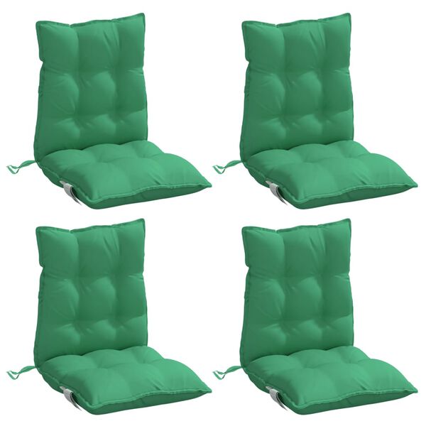 vidaXL Lowback Chair Cushion Set of 4 Green Oxford fabric (100% polyester)