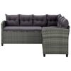 vidaXL Garden Lounge Set Grey PE Rattan Large Seats Many