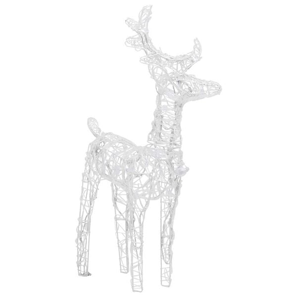 vidaXL Reindeer And Sleigh Christmas Decoration Cool White