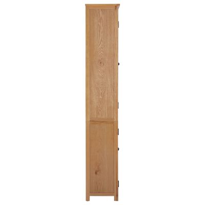vidaXL Bookcase with 2 Doors 35.4"x11.8"x78.7" Solid Oak Wood