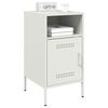 vidaXL Bedside Cabinet Set of 2 White Cold-rolled Steel Medium