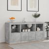 vidaXL Sideboard Concrete grey Engineered wood, glass Medium Sideboard