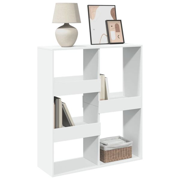 vidaXL Book Cabinet White Engineered wood Medium Book Cabinet