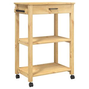 vidaXL Kitchen Trolley MONZA 23.6"x15.7"x34.8" Solid Wood Pine