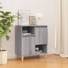 vidaXL Sideboard Grey Sonoma Engineered wood, solid eucalyptus wood