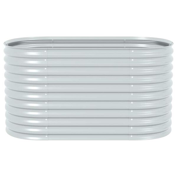 vidaXL Garden Raised Bed Silver Galvanized Steel 63.0x31.5x31.9 in