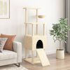 vidaXL Cat Tree Cream Engineered wood, Plush, Sisal 60.2 in tall