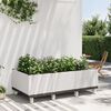 vidaXL Garden Planter White Polypropylene 59.1 x 31.5 x 21.3 in Portable
