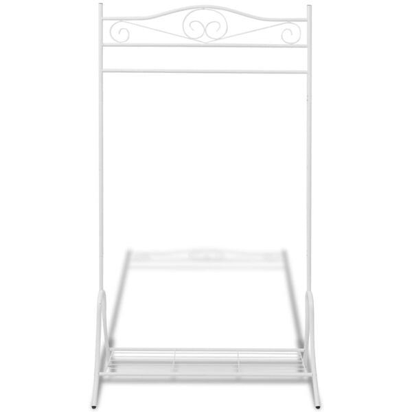 vidaXL Clothing Rack White Steel 35.4 x 17.3 x 68.5 in Decorative Inlays