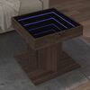 vidaXL Coffee Table Brown oak Engineered wood, glass Compact