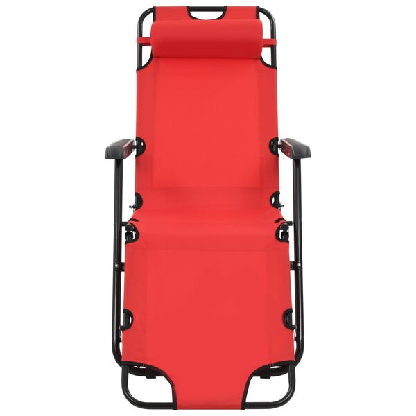 vidaXL Patio Sun Lounger Set of 2 Red