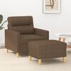 vidaXL Sofa Chair with Footstool Brown 23.6" Fabric