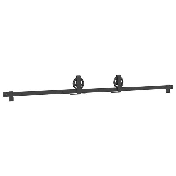 vidaXL Sliding Door Hardware Kit 78.7 " Steel Black