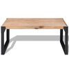 vidaXL Coffee Table Brown and Black 100% solid acacia wood with steel legs