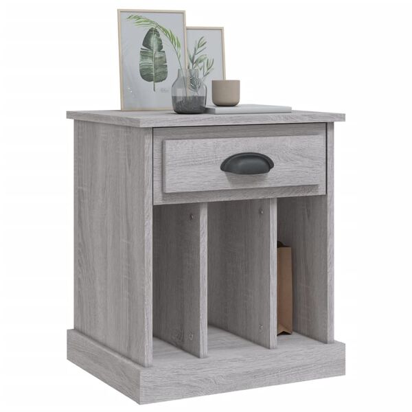 vidaXL Bedside Cabinet Grey Sonoma Engineered Wood Compact