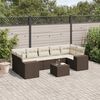 vidaXL Garden Sofa Set Brown, Cream White