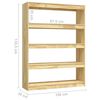 vidaXL Book Cabinet Pine Solid pine wood Medium Book Cabinet