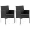 vidaXL 3 Piece Patio Dining Set Poly Rattan & Solid Acacia Wood Black