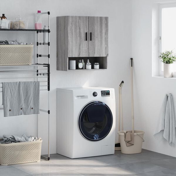 vidaXL Wall Cabinet Gray Sonoma Engineered Wood Wall Cabinet Rectangular