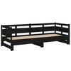 vidaXL Pull-out Day Bed Black Solid pine wood Double size
