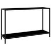 vidaXL Console Table Black Tempered glass Medium Console Table