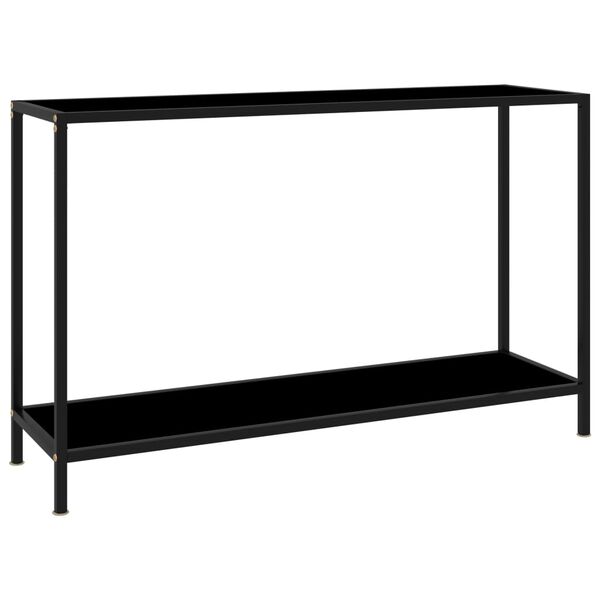 vidaXL Console Table Black Tempered glass Medium Console Table