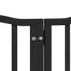 vidaXL Dog Gate with Door Foldable 6 Panels Black 118.1 " Poplar Wood
