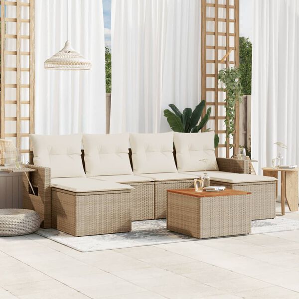 vidaXL Garden Sofa Set Beige, Cream White
