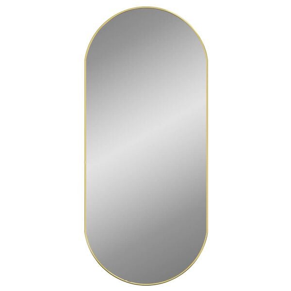 vidaXL Wall Mirror Gold Glass, PVC 39.4 x 17.7 in Wall mounting