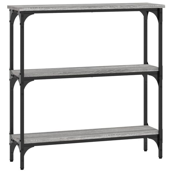 vidaXL Console Table Gray Sonoma Engineered Wood, Metal