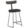 vidaXL Bar Stool Set of 2 Black Solid mango wood, iron Medium Footrest