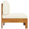 vidaXL Wooden Sofa Cream White, Wood Brown Solid Acacia Wood, Polyester