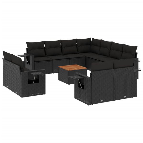 vidaXL Garden Sofa Set Black