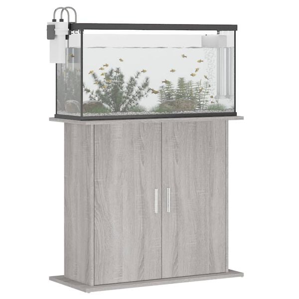 vidaXL Aquarium Stand Gray Sonoma Engineered wood Aquarium Stand