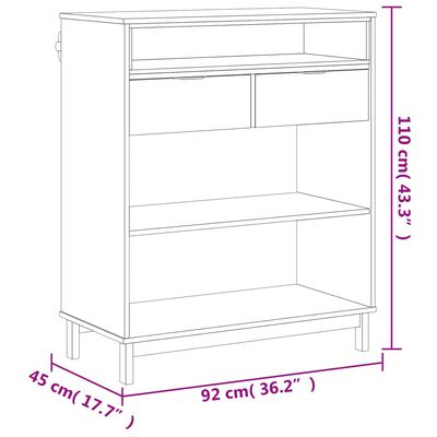 vidaXL Bar Table FLAM 36.2"x17.7"x43.3" Solid Wood Pine